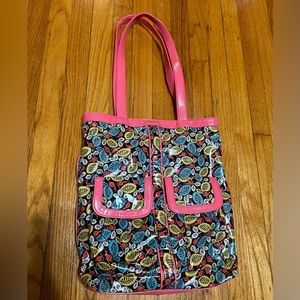 Vera Bradley Frill Teen Idol Tote Bag Purse Snails and Leaves